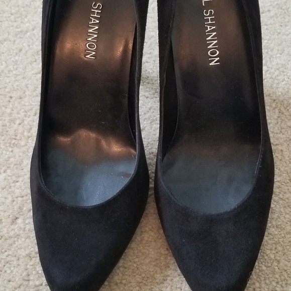 Michael Shannon black suede pumps heels 7 - Picture 3 of 6